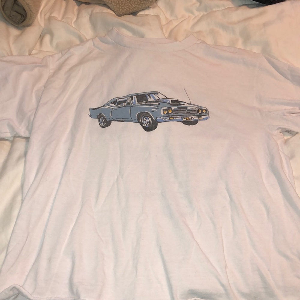 John Galt Brandy Melville blue car tee shirt